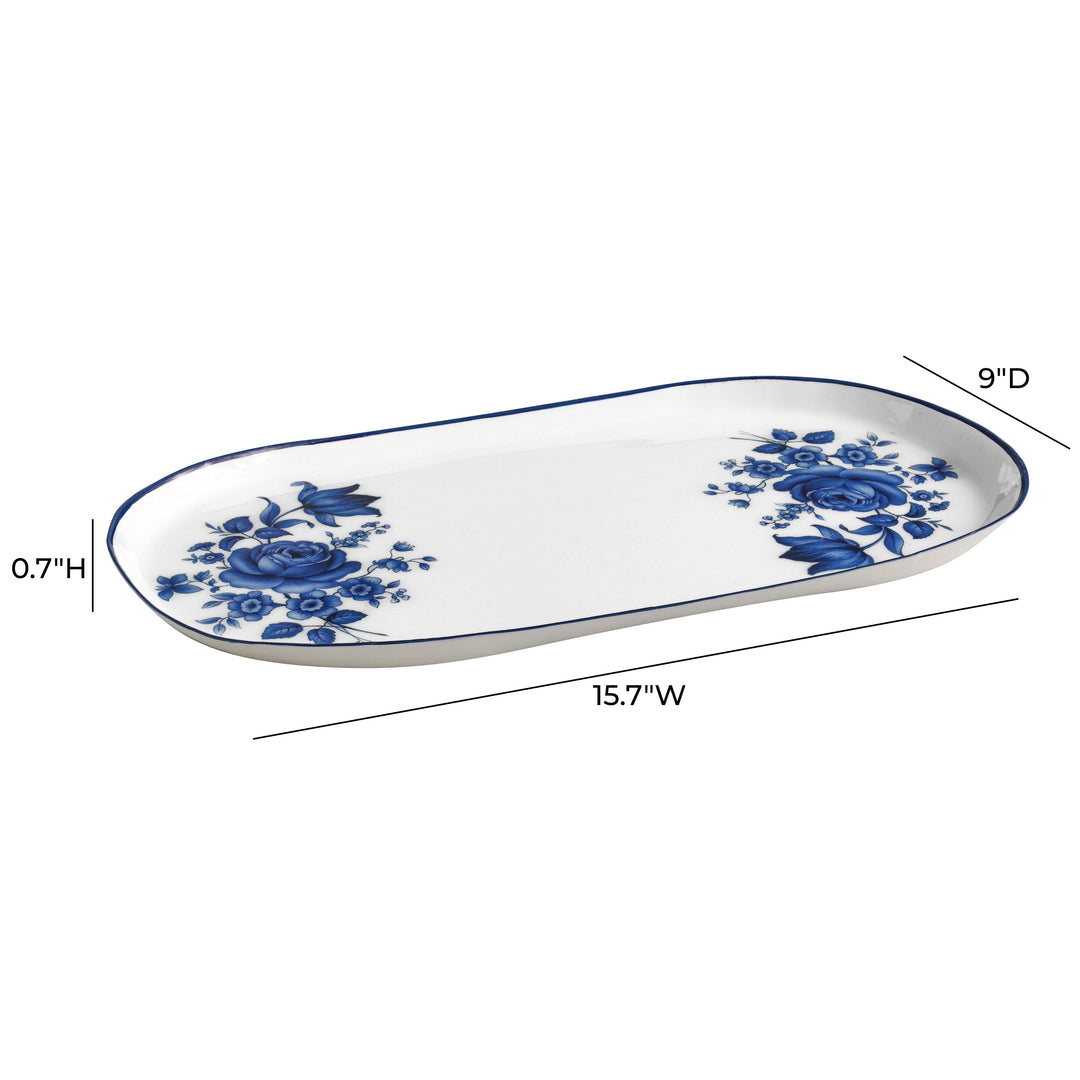 Cottage China Blue &amp; White Serving Tray