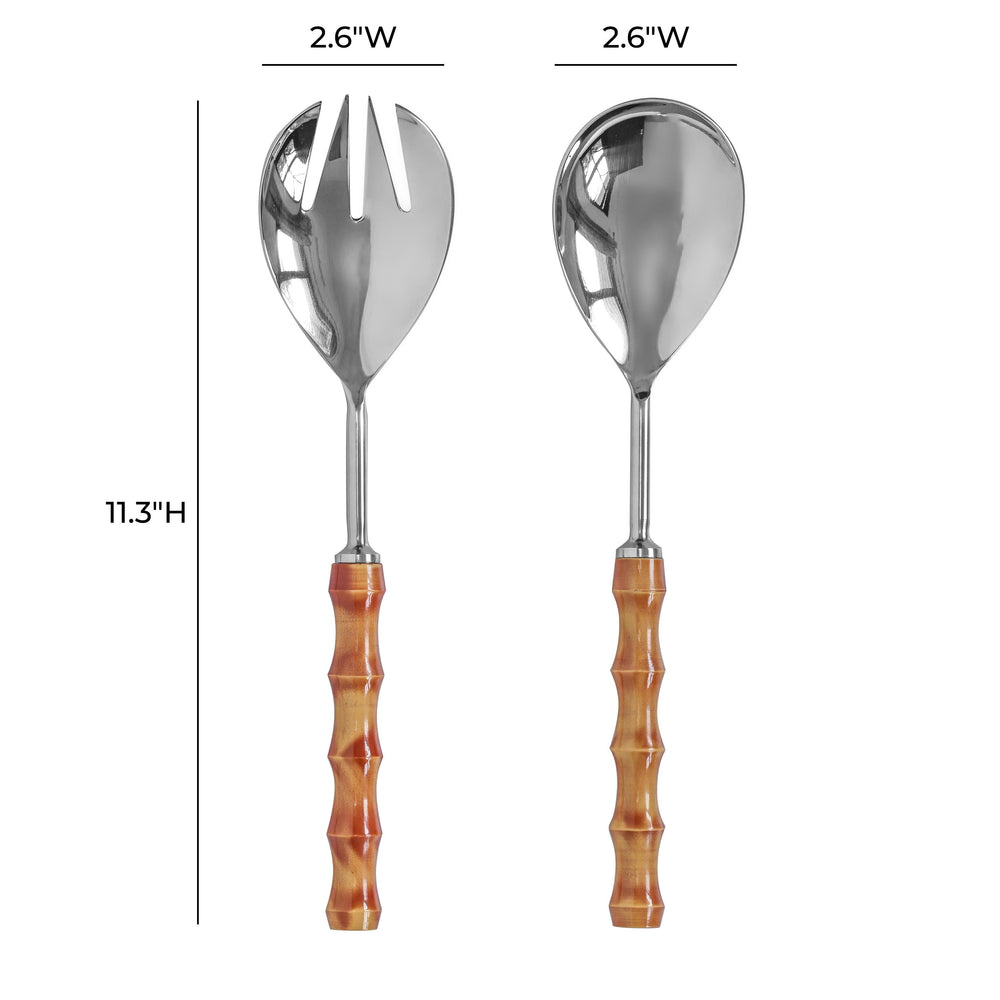 Bamboozled Stainless Steel Salad Serving Spoons - Set of 2