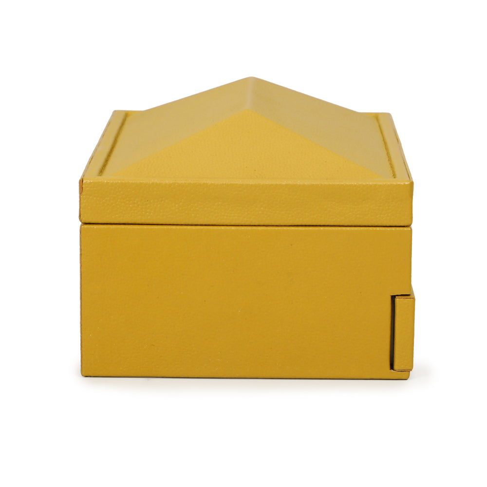 Knox Mustard Yellow Vegan Leather Contract-Grade Jewelry Box