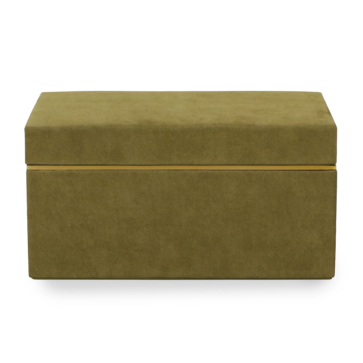 Pisa Green Vegan Suede Contract-Grade Storage Box