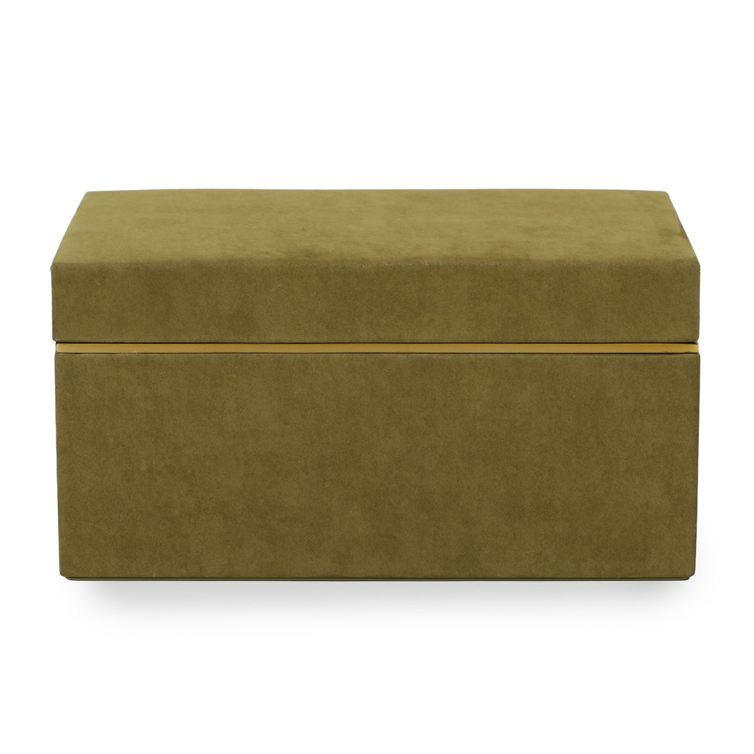 Pisa Green Vegan Suede Contract-Grade Storage Box