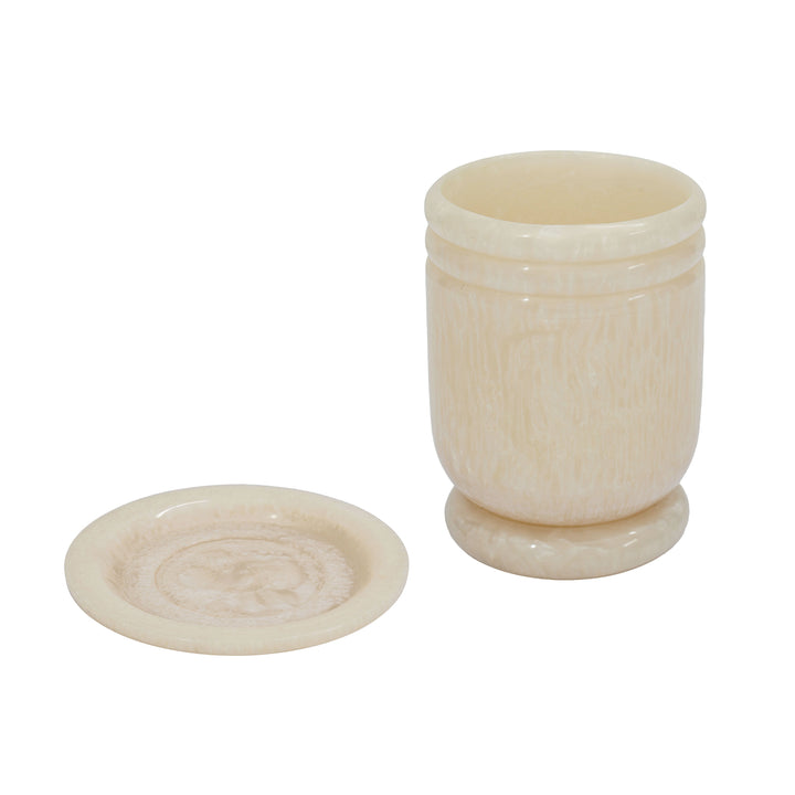 Channeled Swirl Tan Resin Kiddush Cup