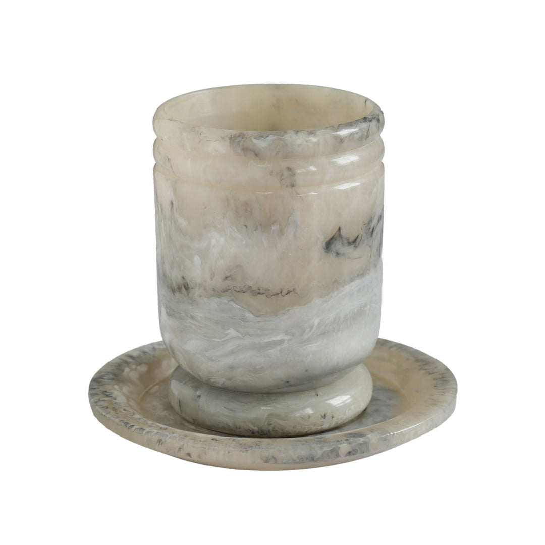Channeled Swirl Onyx Resin Kiddush Cup