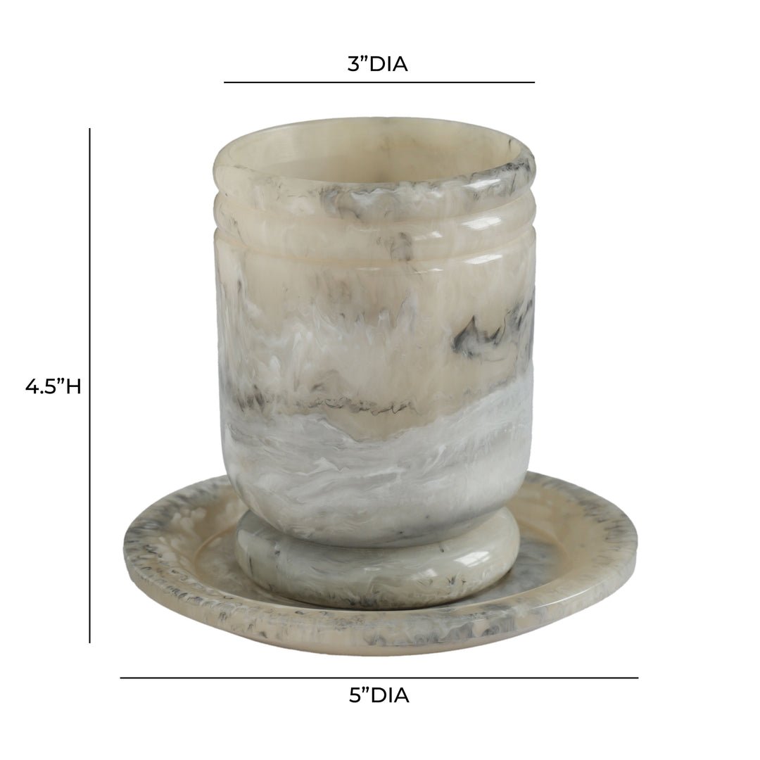 Channeled Swirl Onyx Resin Kiddush Cup