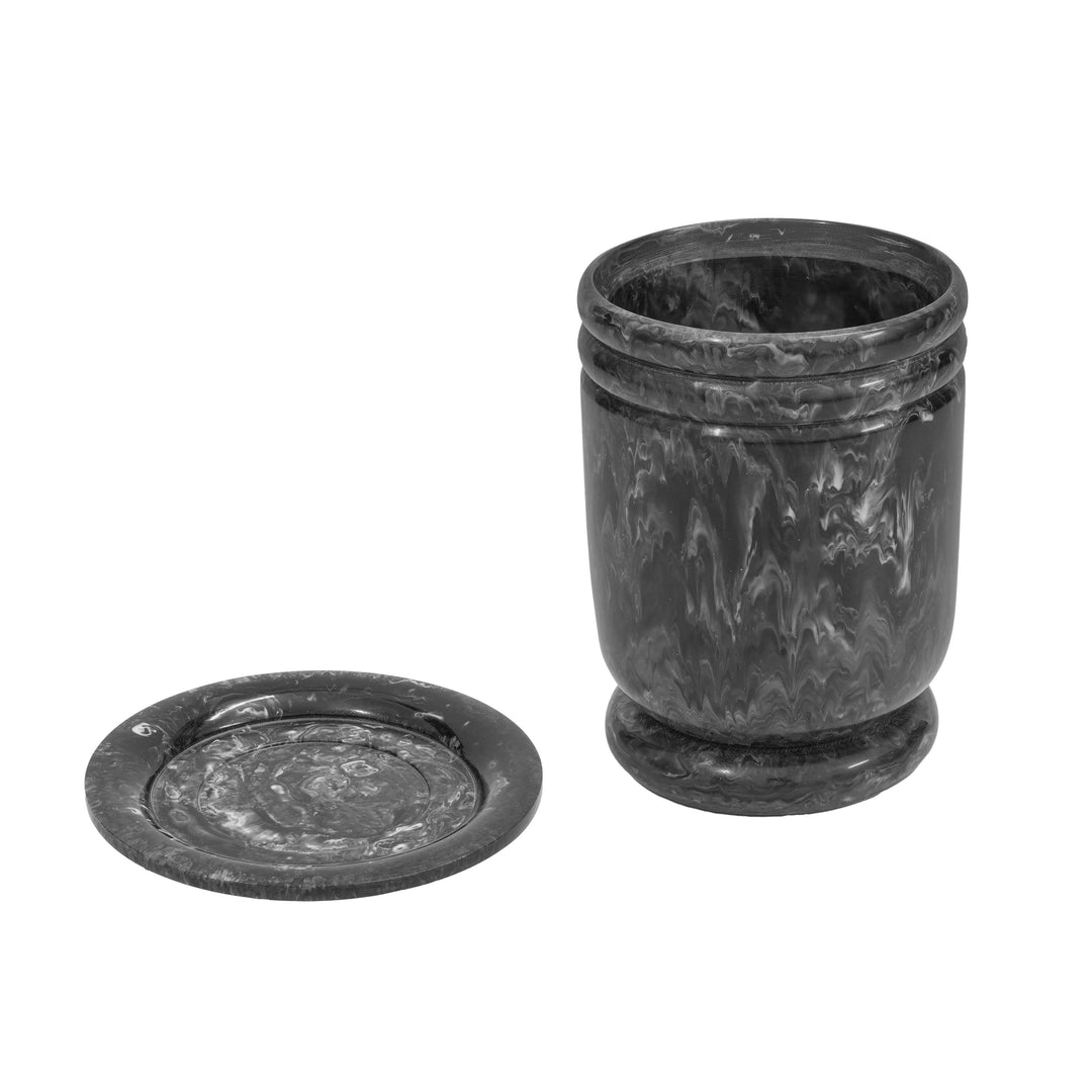 Channeled Swirl Black &amp; White Resin Kiddush Cup