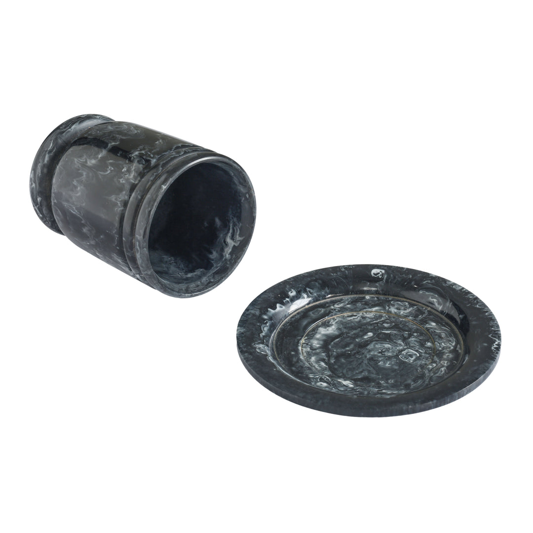 Channeled Swirl Black &amp; White Resin Kiddush Cup