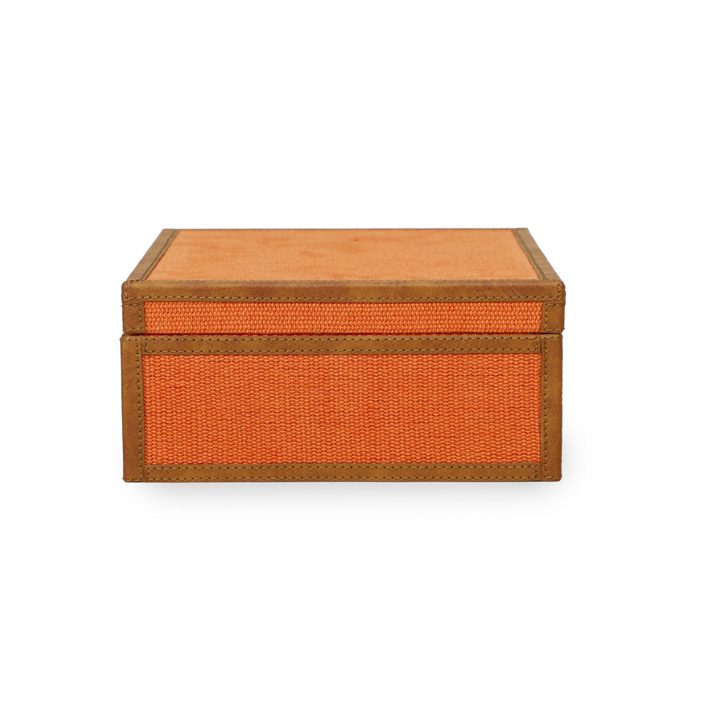 Acre Orange Cotton Jute Contract-Grade Jewelry Box