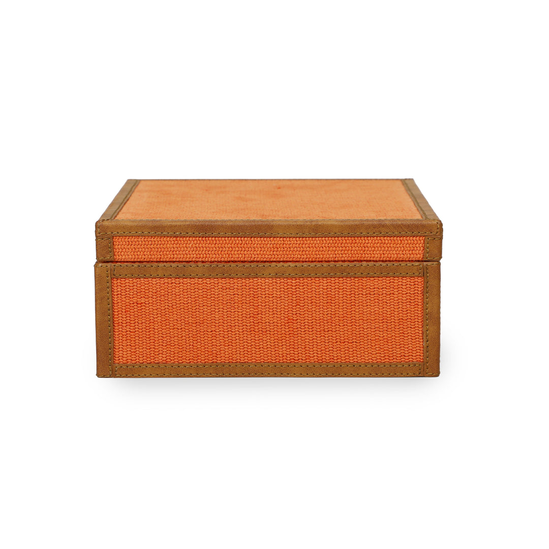 Acre Orange Cotton Jute Contract-Grade Jewelry Box