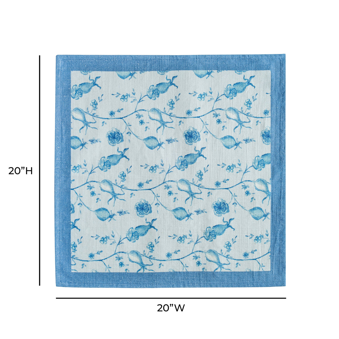 Dolce Baby Blue Natural Cotton Napkins - Set of 4