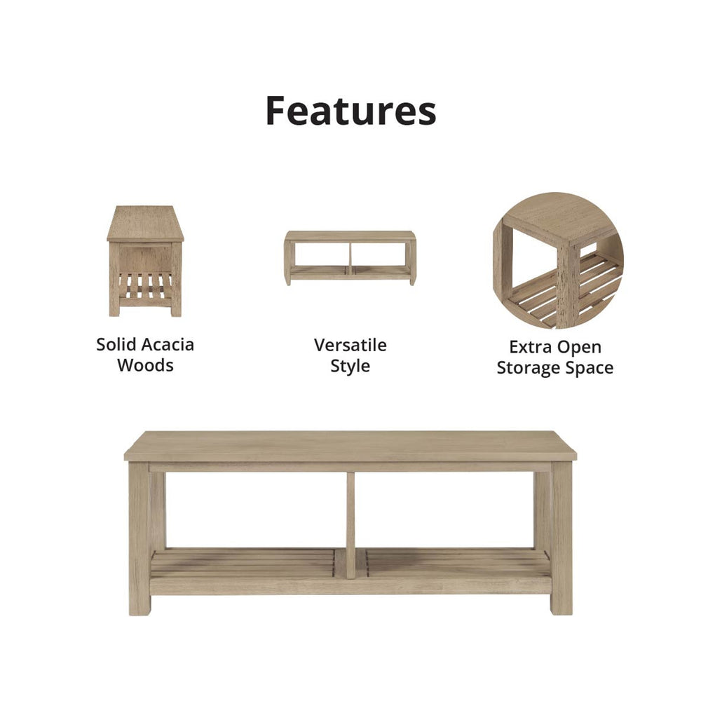 Tiburon TV Bench - Drifted Sand - view 4
