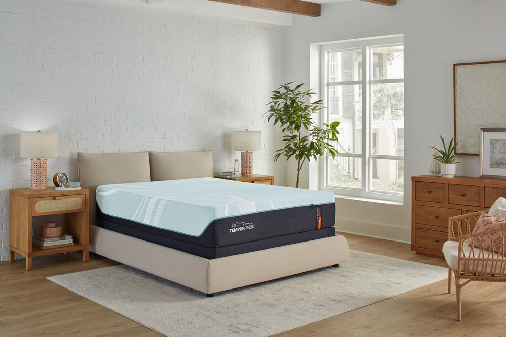 TEMPUR-LuxeAdapt Firm Mattress in a bedroom