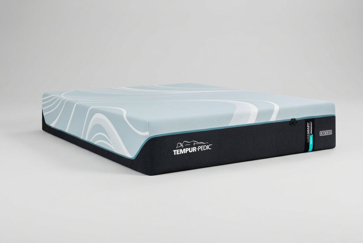 TEMPUR-LuxeAdapt Medium Hybrid Mattress, Queen, three-quarter view