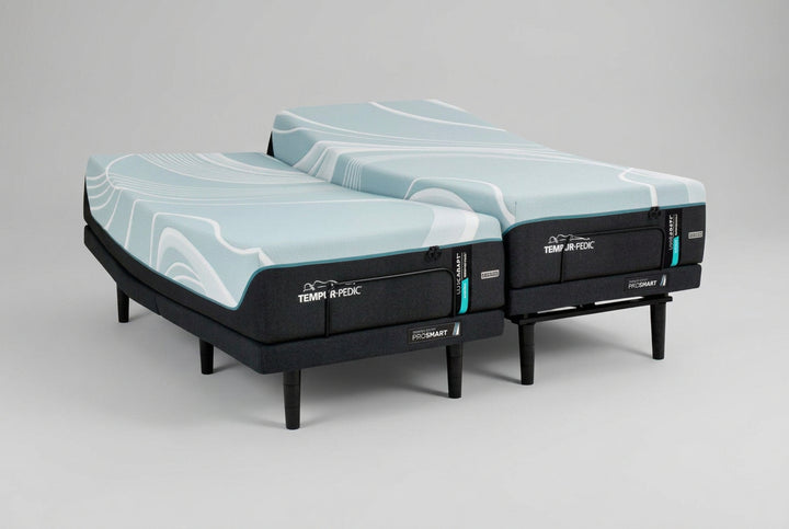TEMPUR-LuxeAdapt Medium Hybrid Split King on a TEMPUR-Ergo ProSmart Base