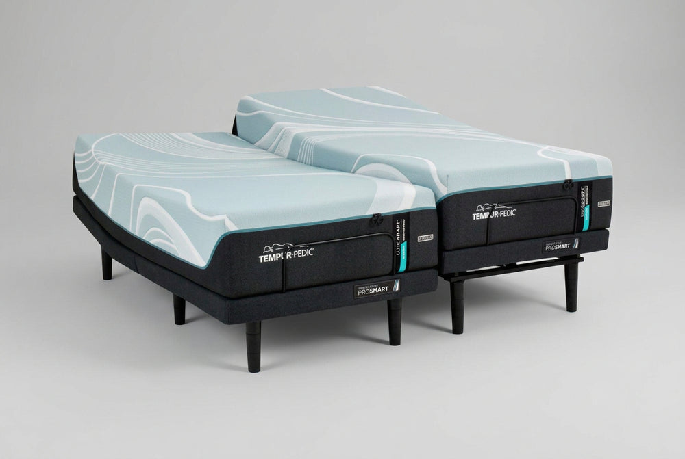 TEMPUR-LuxeAdapt Medium Hybrid Split King on a TEMPUR-Ergo ProSmart Base