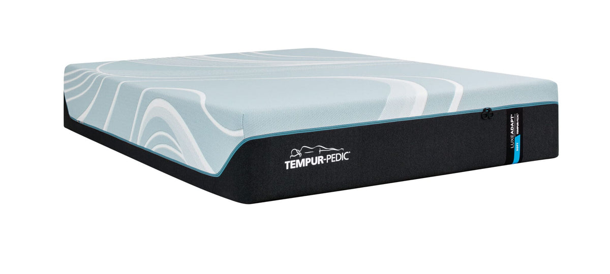 TEMPUR-LuxeAdapt Soft Mattress, Queen, three-quarter view