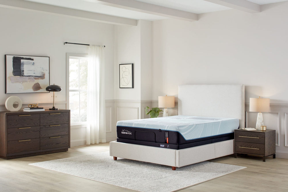 TEMPUR-ProAdapt Firm Mattress on a TEMPUR-Ergo Smart Base in a bedroom