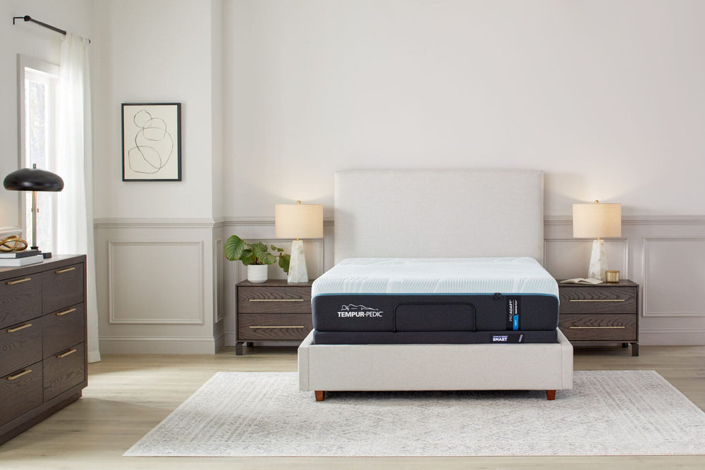 TEMPUR-ProAdapt Soft Mattress on a TEMPUR-Ergo Smart Base in a bedroom