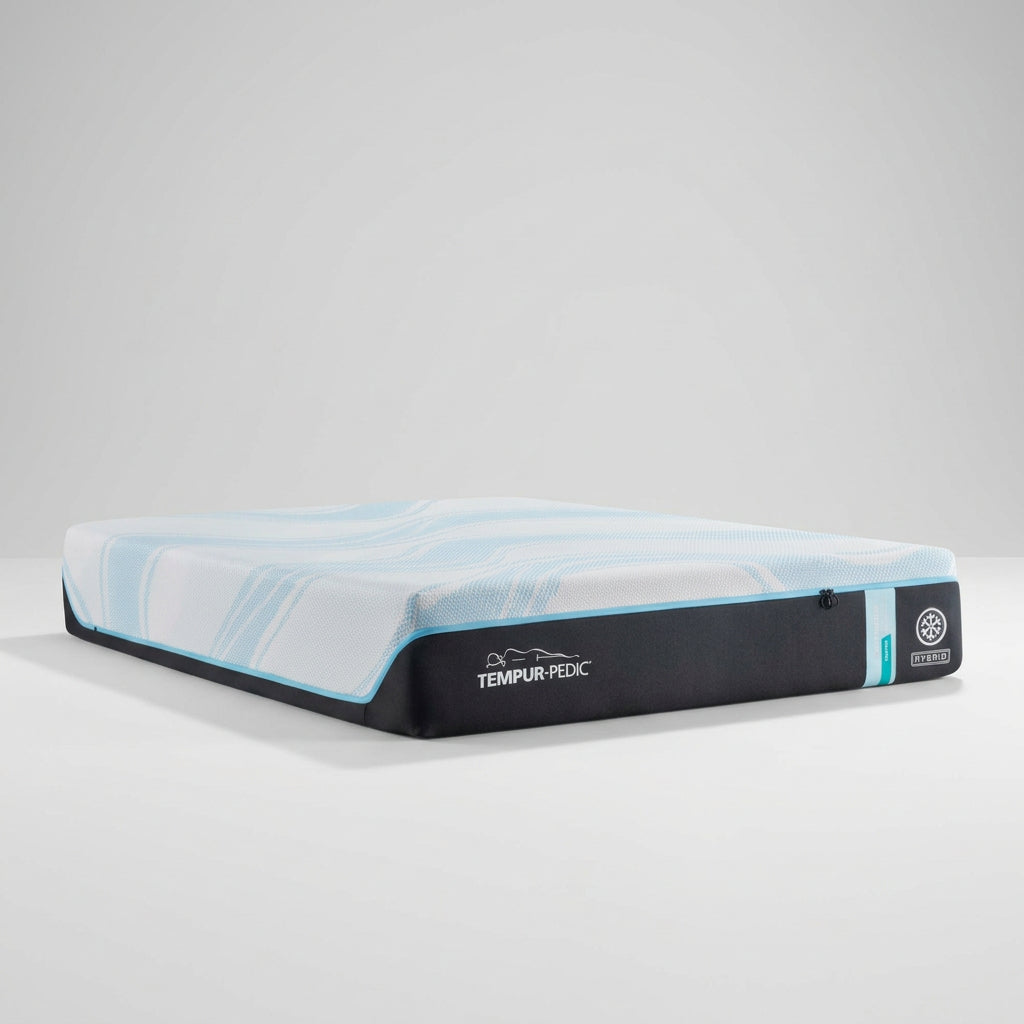 TEMPUR-ProBreeze Medium Hybrid Mattress, Queen, three-quarter view