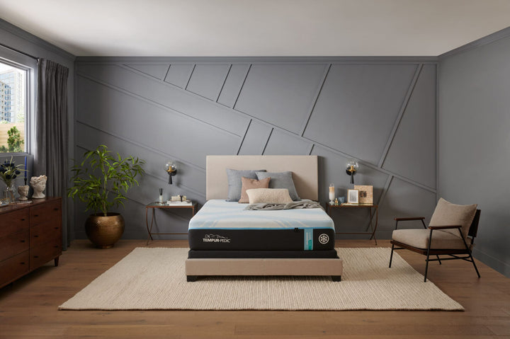 TEMPUR-ProBreeze Medium Mattress in a bedroom, front view