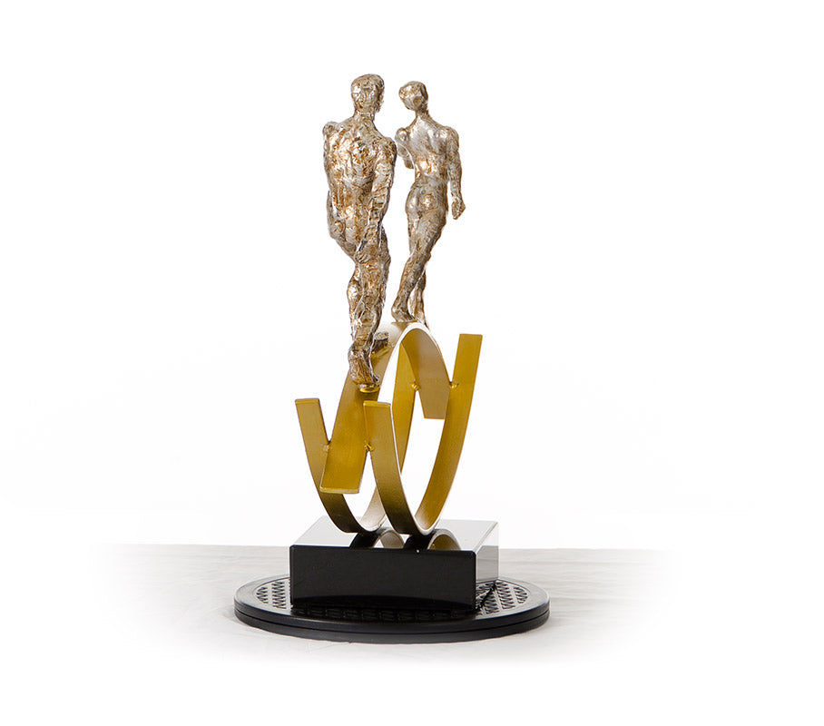 SZ0241 Modern Bronze Acrobats-Tightrope Sculpture - View 4