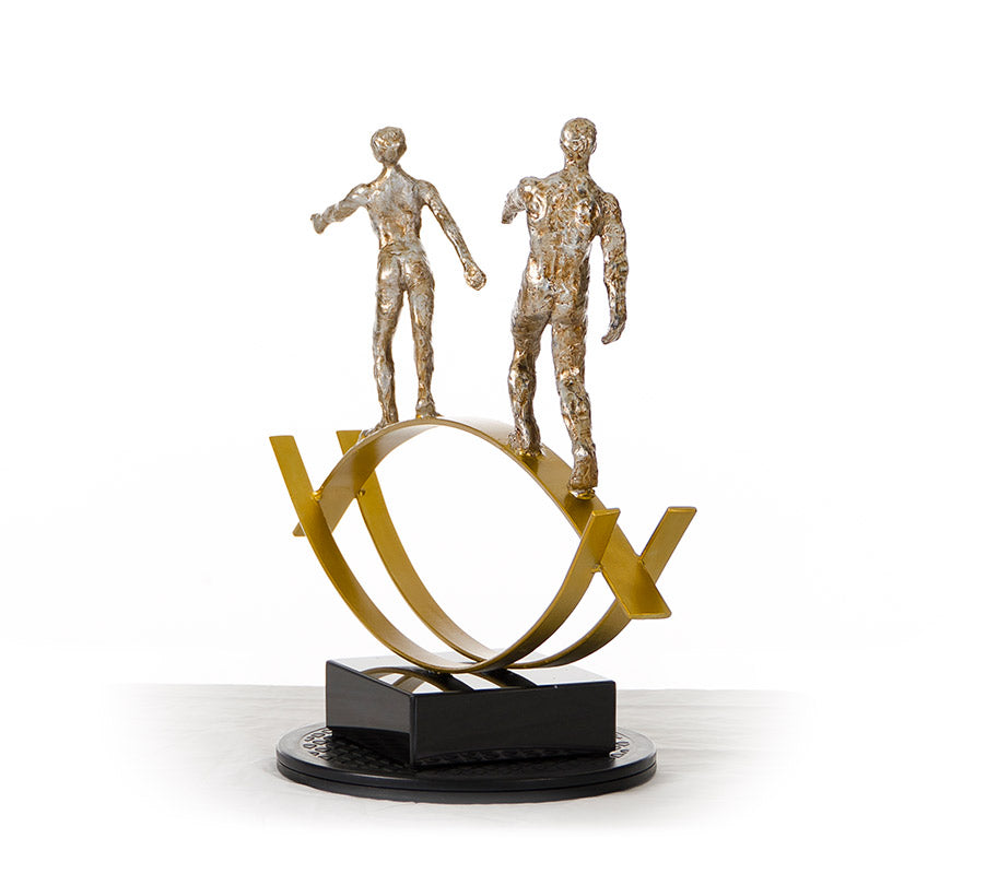 SZ0241 Modern Bronze Acrobats-Tightrope Sculpture - View 5