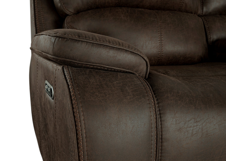 Brookings Console Loveseat W/pwr Hr &amp; Fr-Brown