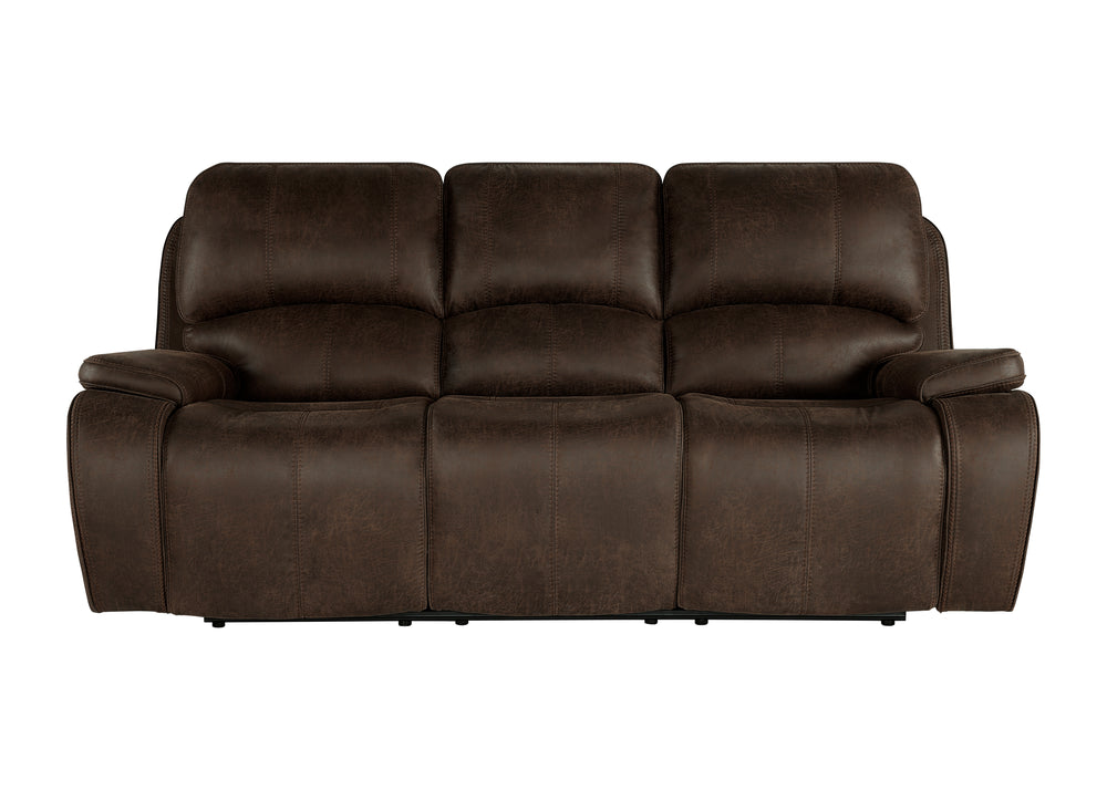 Brookings  Sofa W/dual Recliner-Brown