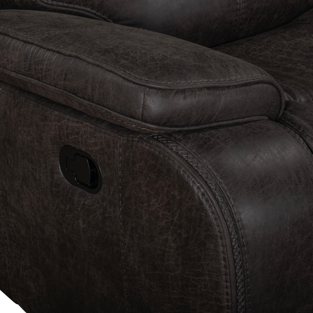 Brookings  Sofa W/dual Recliner-Charcoal