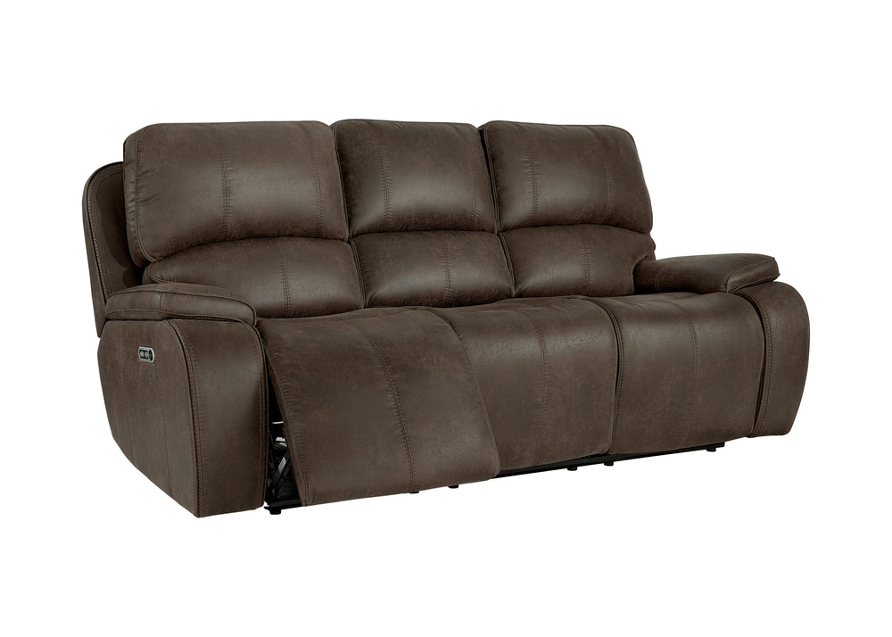 Brookings  Sofa W/pwr Hr & Fr-Brown