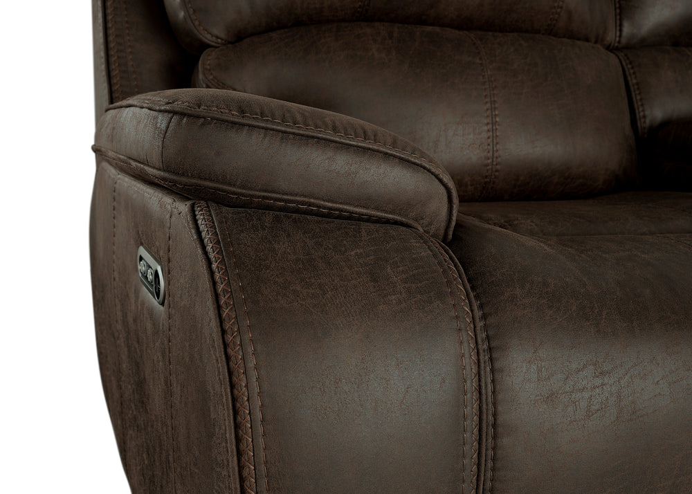 Brookings  Sofa W/pwr Hr & Fr-Brown