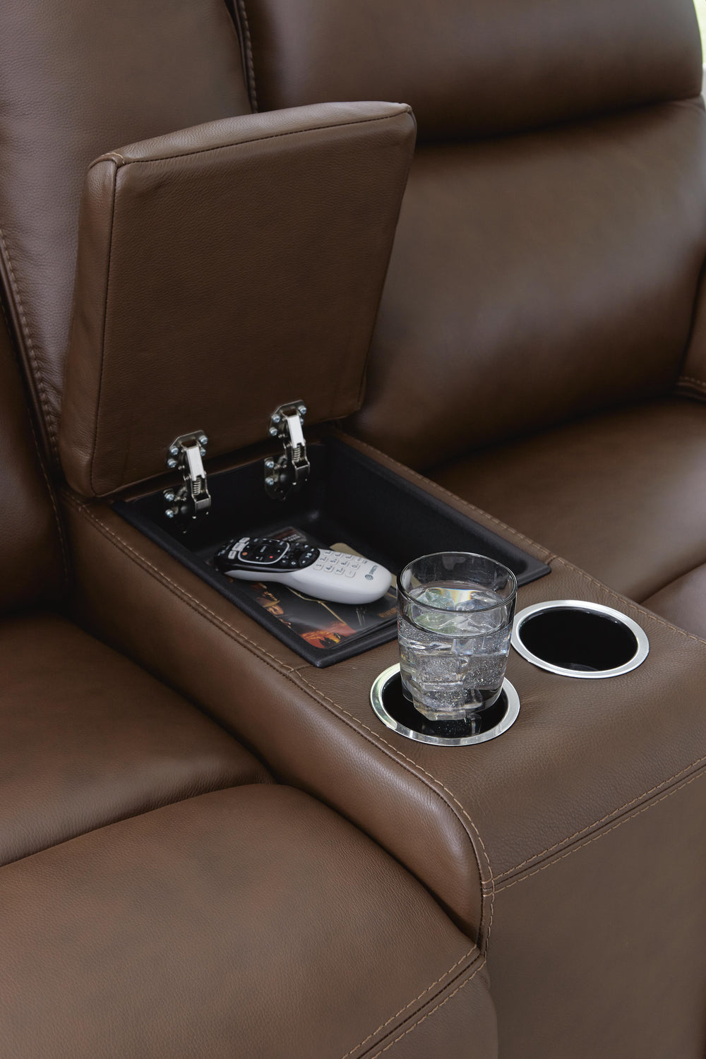 VonRyan Power Reclining Loveseat - Dark Brown (5)
