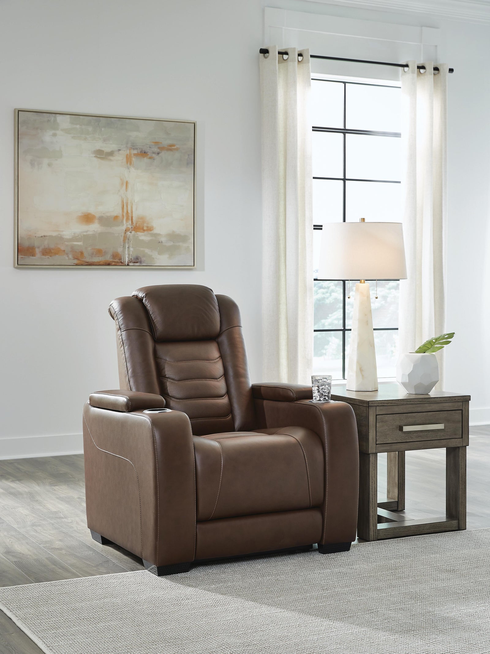 High Impact Power Recliner - Dark Brown (2)
