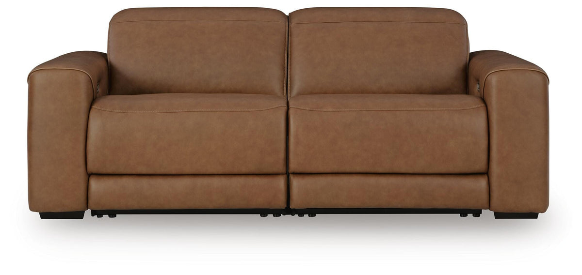 Magic Man 2-Piece Power Reclining Sectional Loveseat - Caramel (1)