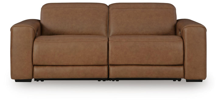 Magic Man 2-Piece Power Reclining Sectional Loveseat - Caramel (1)