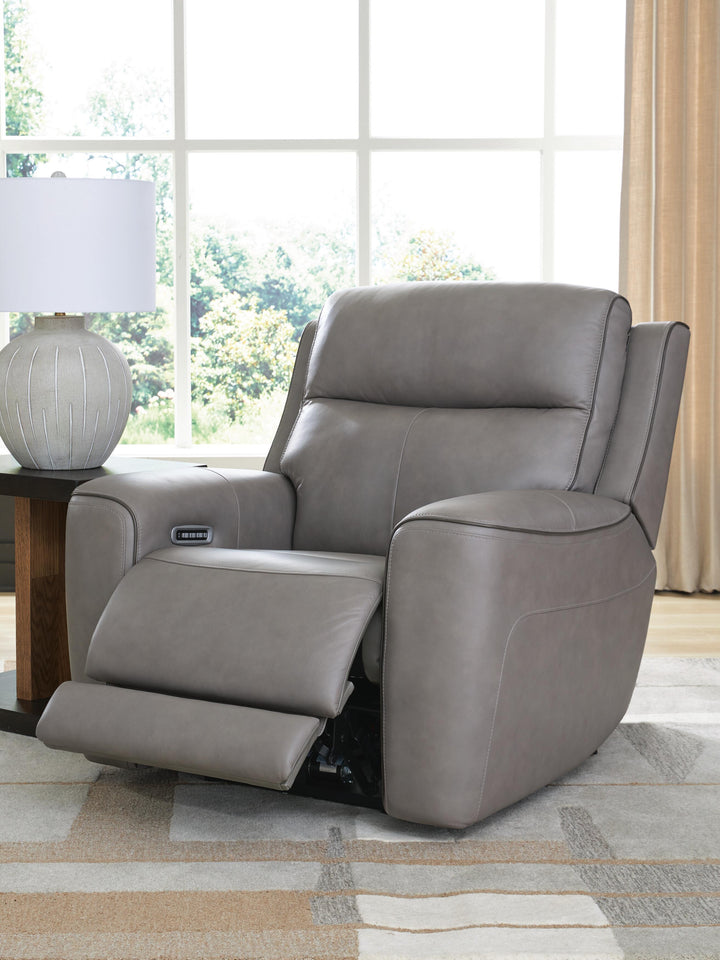 5Z-Comfort Power Recliner with Adjustable Headrest - Dark Gray (6)