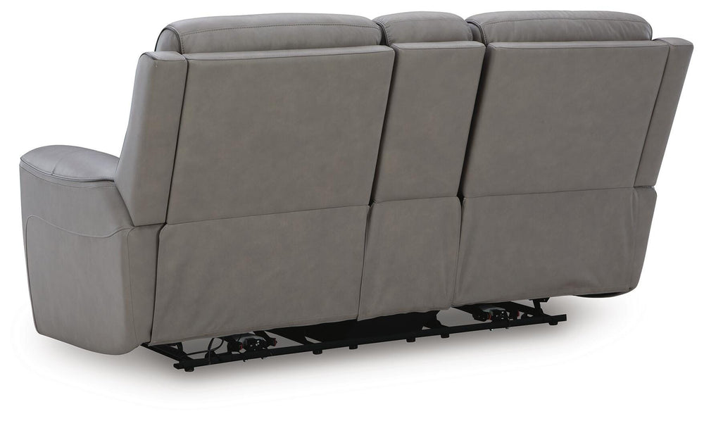 5Z-Comfort Power Reclining Loveseat with Console and Adjustable Headrest  - Dark Gray (3)