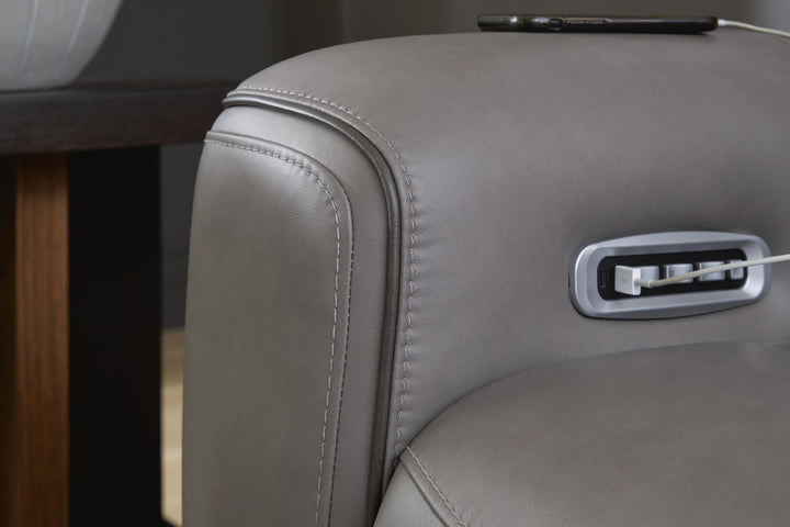 5Z-Comfort Power Reclining Sofa with Adjustable Headrest - Dark Gray (7)