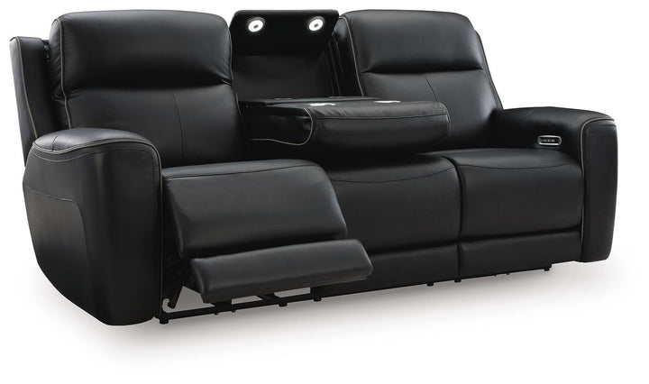 5Z-Comfort Power Reclining Sofa with Adjustable Headrest - Black (3)