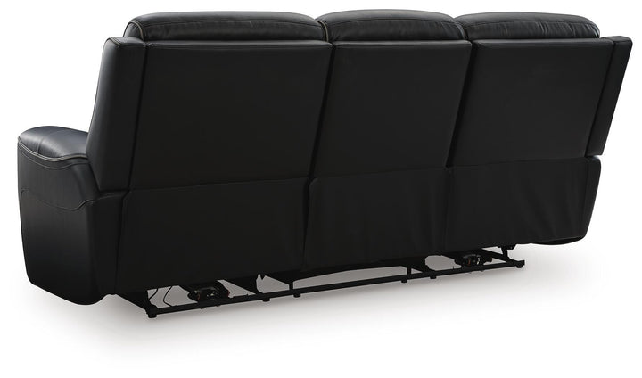 5Z-Comfort Power Reclining Sofa with Adjustable Headrest - Black (6)