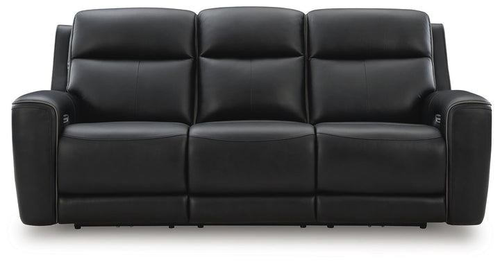 5Z-Comfort Power Reclining Sofa with Adjustable Headrest - Black (4)