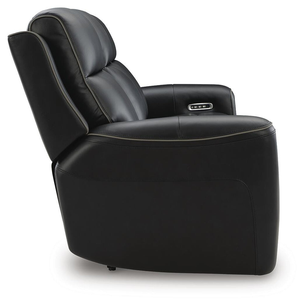 5Z-Comfort Power Reclining Sofa with Adjustable Headrest - Black (5)