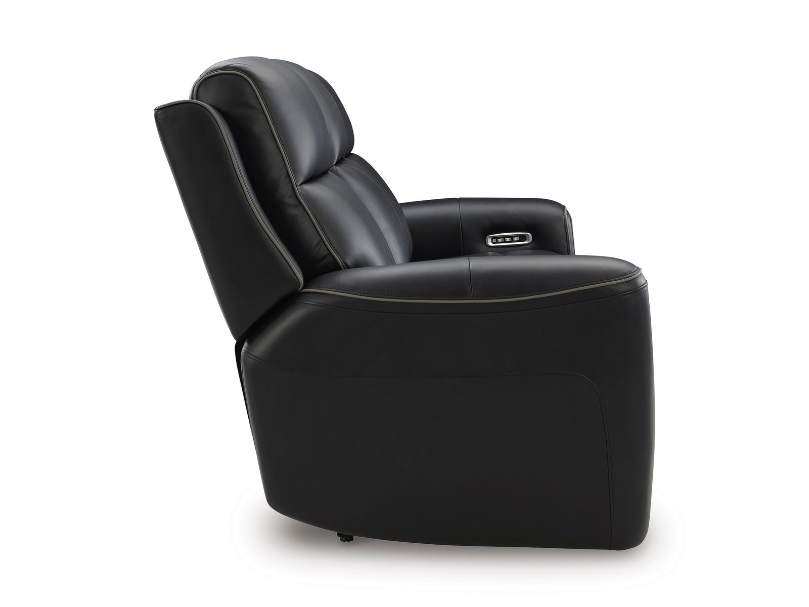 5Z-Comfort Power Reclining Loveseat with Console and Adjustable Headrest in Black