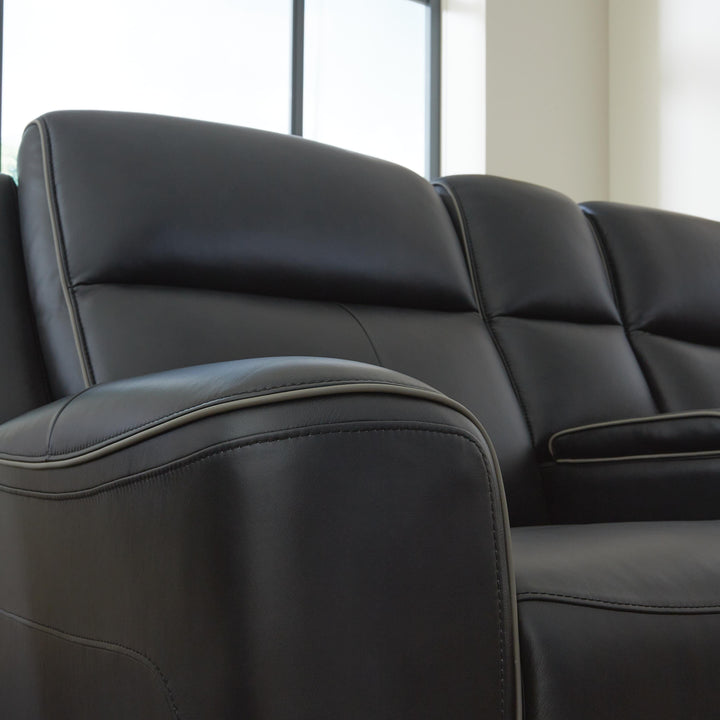 5Z-Comfort Power Reclining Loveseat with Console and Adjustable Headrest - Black (10)