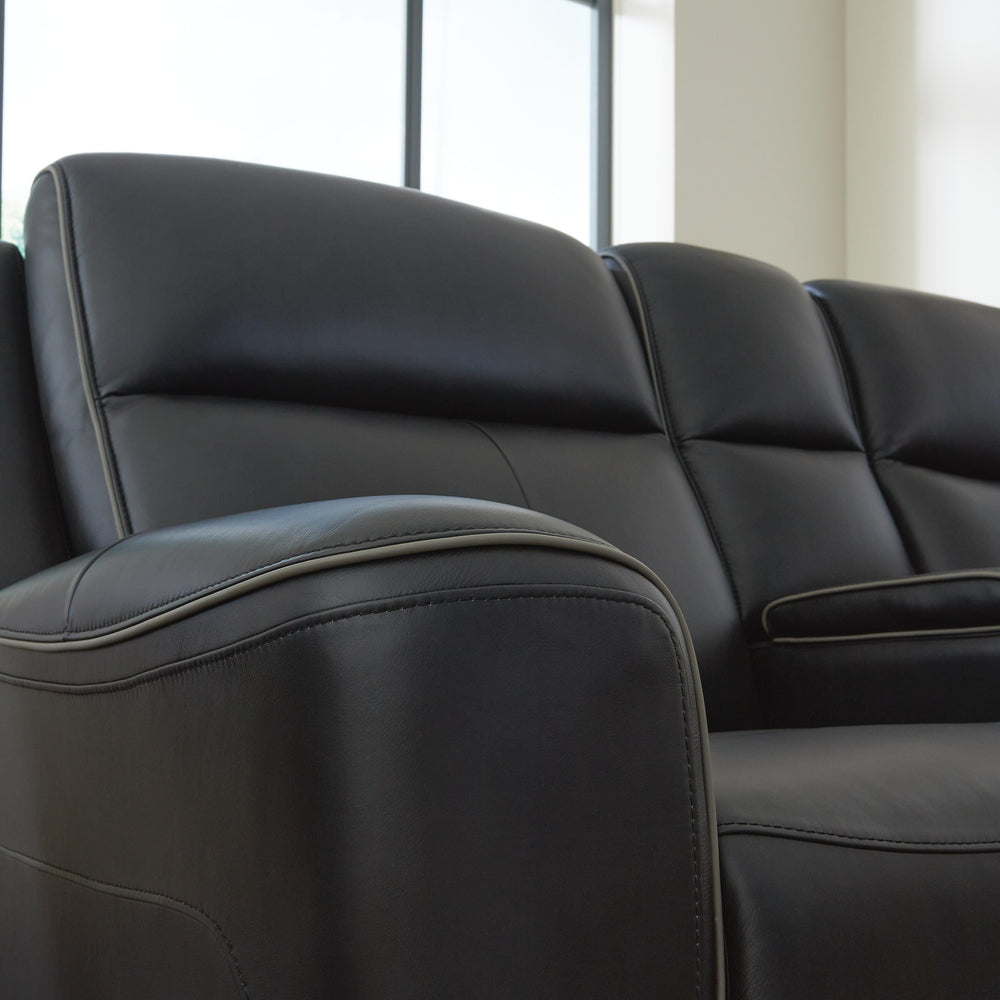 5Z-Comfort Power Reclining Loveseat with Console and Adjustable Headrest - Black (10)