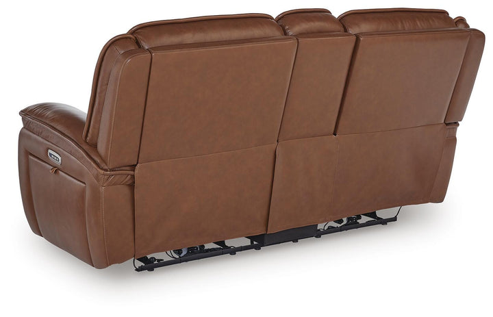 Healy Pier Power Reclining Loveseat with Console - Dark Brown (5)