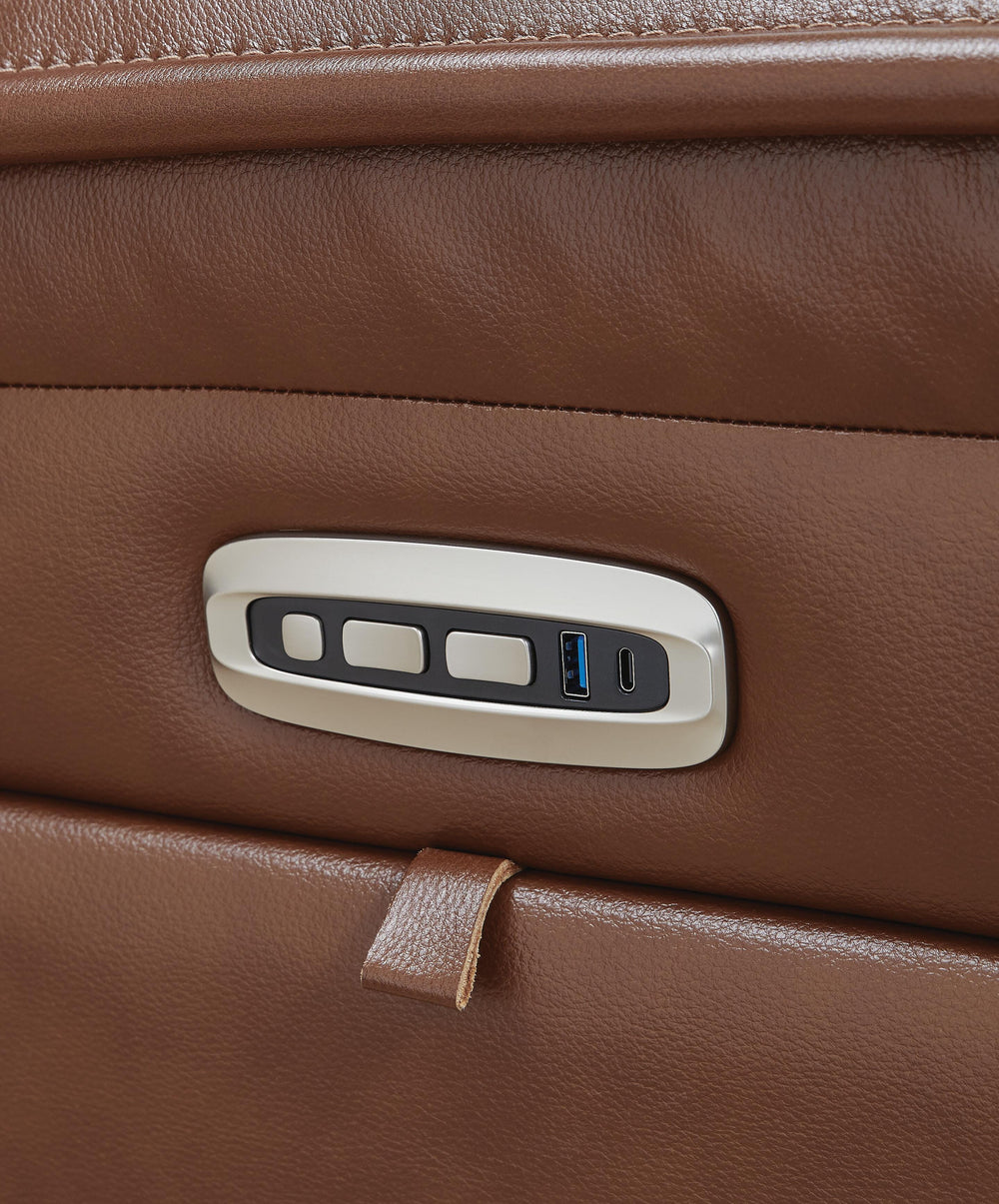 Healy Pier Power Reclining Loveseat with Console - Dark Brown (8)