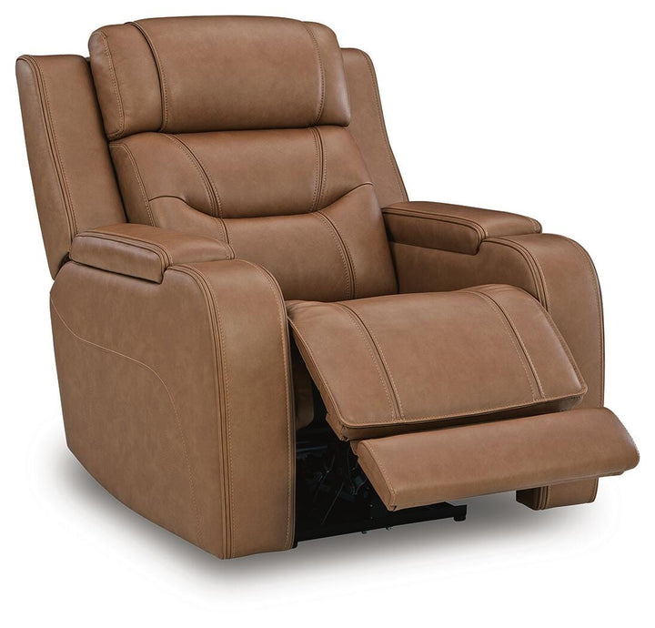 Knightington Power Recliner with Audio Seating - Light Brown (3)