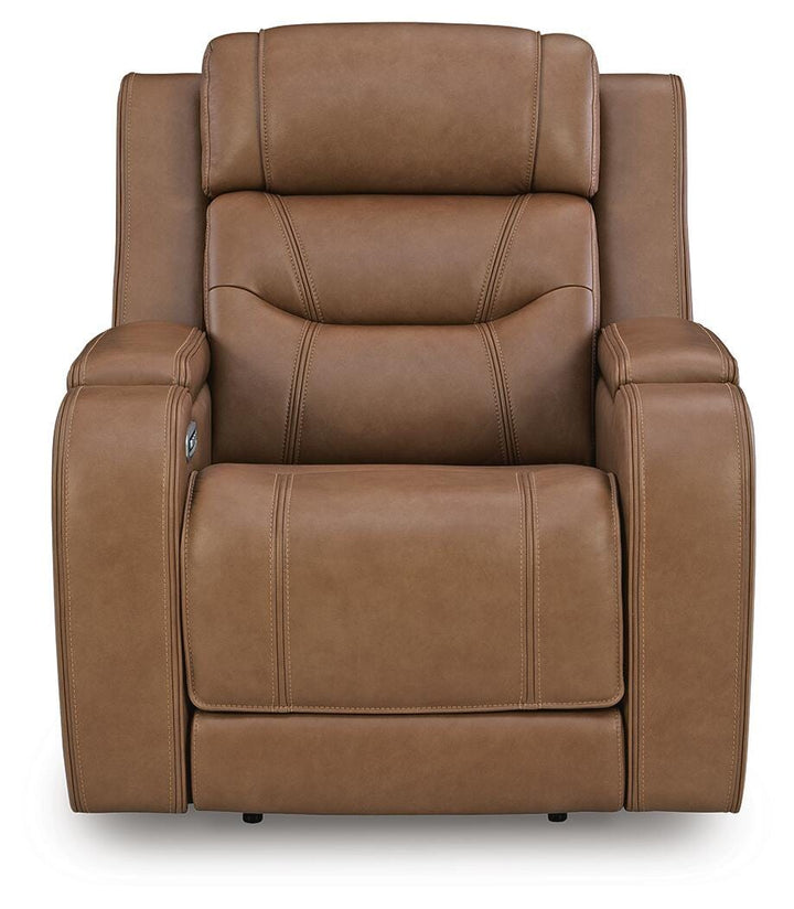 Knightington Power Recliner with Audio Seating - Light Brown (4)