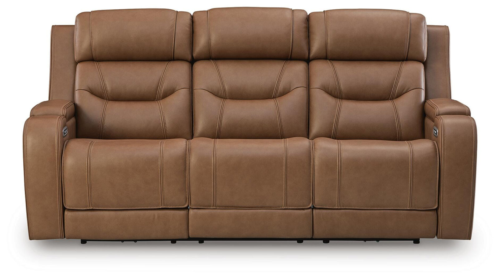 Knightington Power Reclining Sofa with Audio Seating - Light Brown (1)