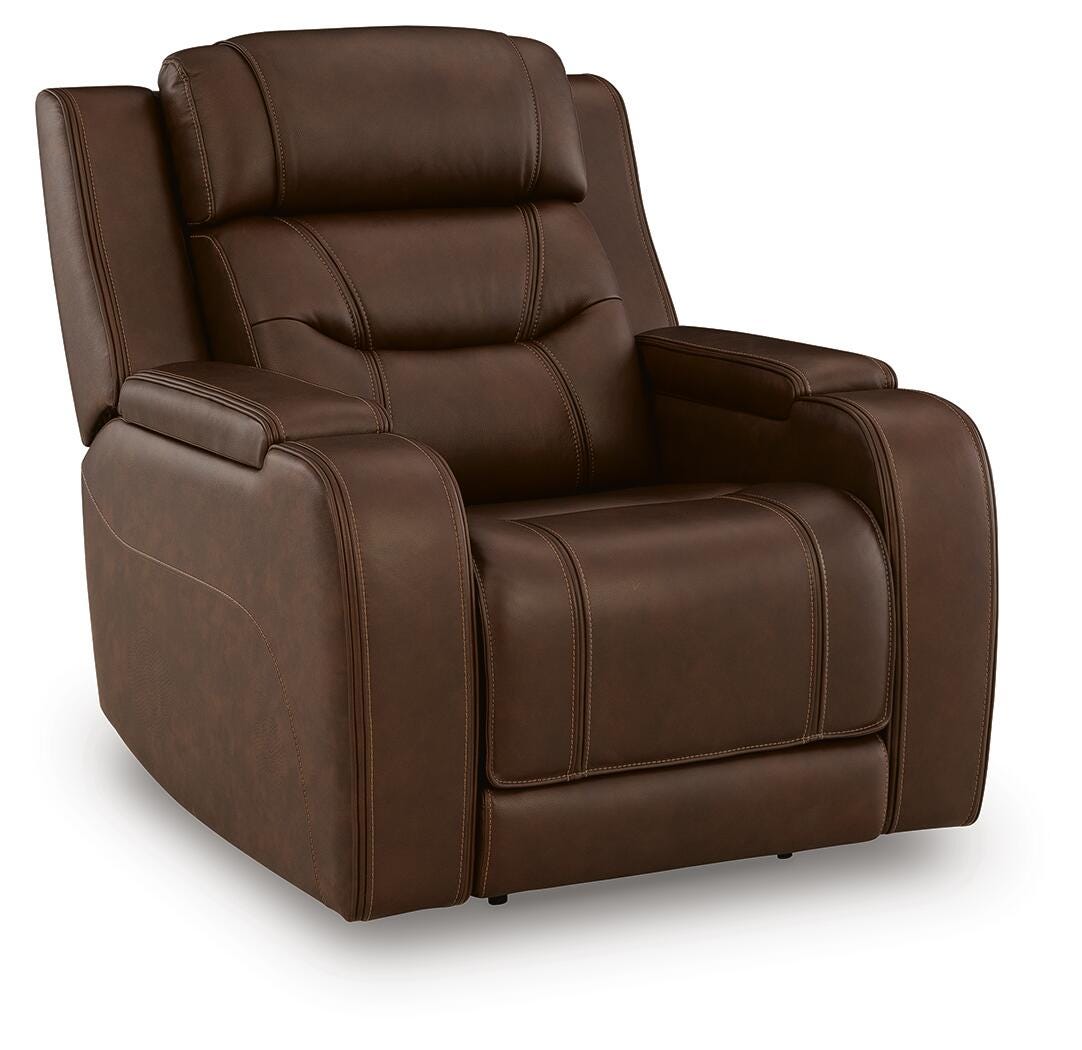 Knightington Power Recliner with Audio Seating - Dark Brown (1)